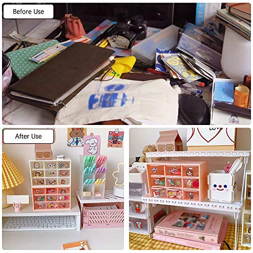 SITAKE Mini Plastic Drawer Organizer, Art Craft Organizers and Storage Used In Desk, Vanity in Home Or Office, 9 Removable Drawers for DIY Crafts, Art Supply, Office Supplies and Jewelry (Beige)