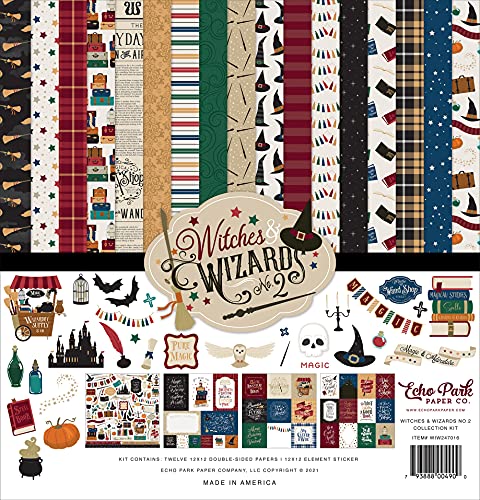 Echo Park Paper Company Witches & Wizards No.2 Collection Kit Paper, Multi