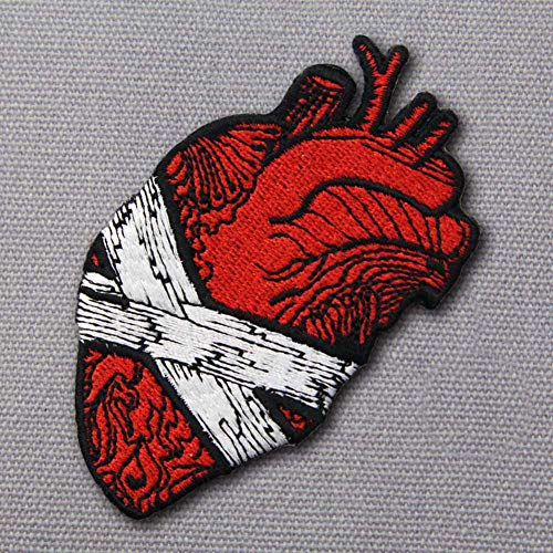 Save My Heart Patch Embroidered Applique Badge Iron On Sew On Emblem
