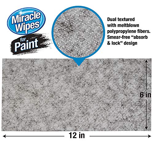 MiracleWipes for Paint Cleanup 60 Count, Designed for Hands, Surfaces and Tools to Remove Tough Contaminants