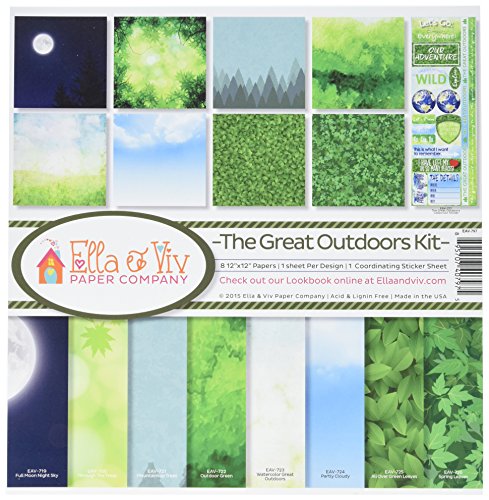 Reminisce EAV-797 The Great Outdoors Scrapbook Collection Kit, 12 x 12 Inch