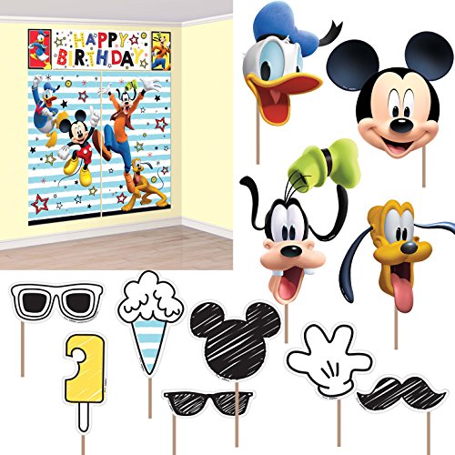 amscan Disney Mickey Mouse on the Go Scene Setter With Props, Multicolor, One Size