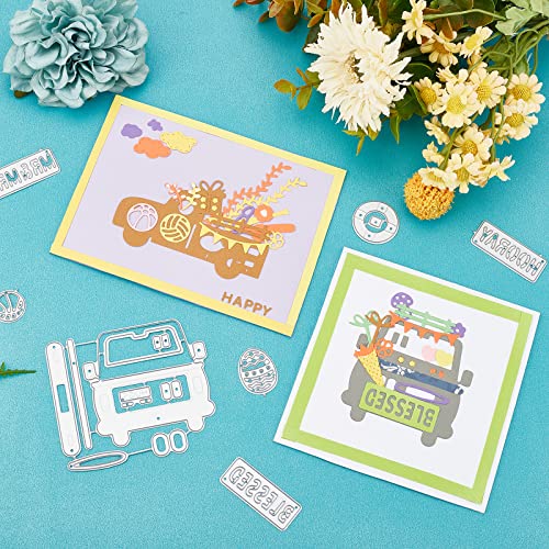 ORIGACH Truck Metal Cutting Dies Car Greeting Card Die Cuts Embossing Stencil Template for Scrapbooking Birthday Easter Card Making Photo Decorative