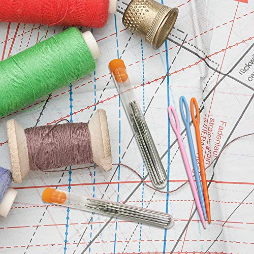 30 Pcs Large Eye Blunt Needles, SENHAI Yarn Thread Knitting Sewing Needle Fit Crochet Darning Beading Quilting Weaving Tapestry Crafts, 18 pcs Stainless Steel & 12 pcs Plastic