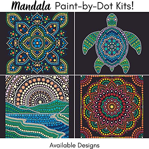 Plaid Traditional Mandala Modern Dot Kit, 14" x 14" Paint by Numbers for Adults and Kids, Easy-to-Follow DIY Crafts, Art Supplies with A Textured Finish, 17862