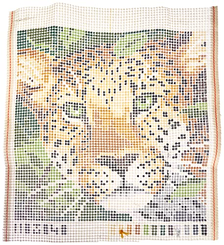 Vervaco Cross Stitch Embroidery Kits Pillow Front for Self-Embroidery with Embroidery Pattern on 100% Cotton and Embroidery Thread, 15,75 x 15,75 Inches - 40 x 40 cm, Leopard Face