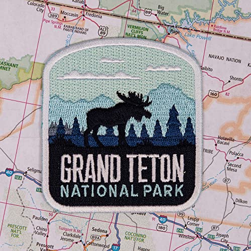 Vagabond Heart Grand Teton National Park Patch - Iron On Travel Badge - Grand Teton Souvenir