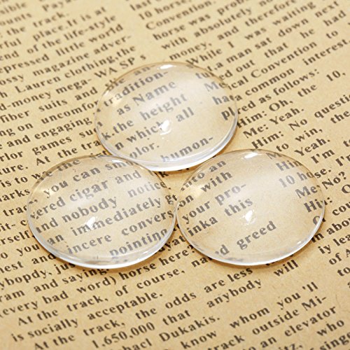 Glass Cabochons Dome Tiles, 40PCS 25mm, Thickness 6.2mm, Clear Round Flat Back Dome Cabochons Set for DIY Craft Photo Charms, Cameo Pendants, Rings, Necklace and Jewelry Making