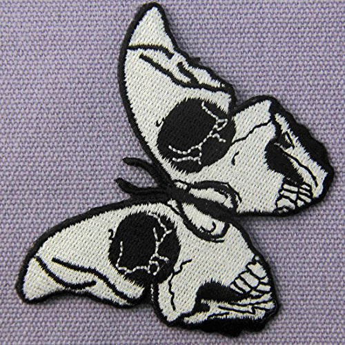 The Skull Butterfly Embroidered Badge Iron On Sew On Patch