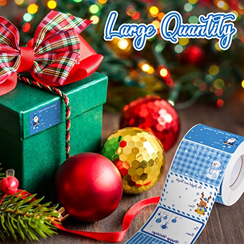 720 Pieces Self Adhesive Christmas Gift Tag Xmas Kraft Name Tags Natural Kraft Christmas Stickers Paper Tags Christmas Presents Labels for Christmas Present Decoration (Fresh Style)