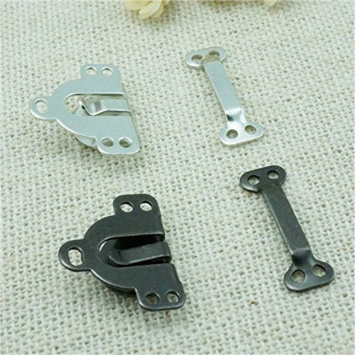 Kenkio 80 Pairs Sewing Hooks and Eyes Closure for Skirt and Trousers, Silver and Gun Black