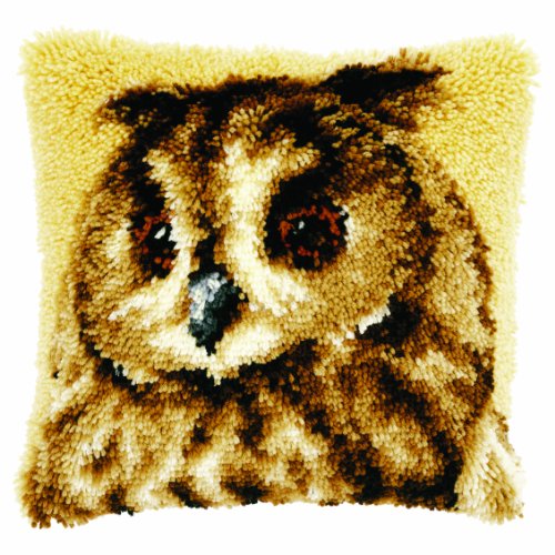 Vervaco 1-Piece Latch Hook Cushion Brown Owl