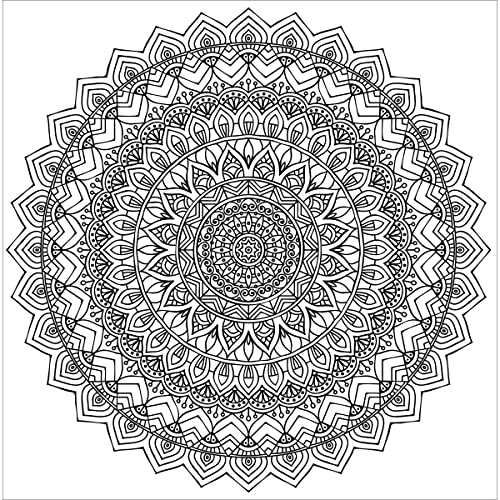 Tobin Zenbroidery Stamped Embroidery 10"X10"-Mandala,White