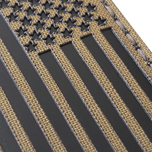 Coyote Brown Tan Infrared IR USA American Flag 3.5x2 IFF Tactical Morale Touch Fastener Patch