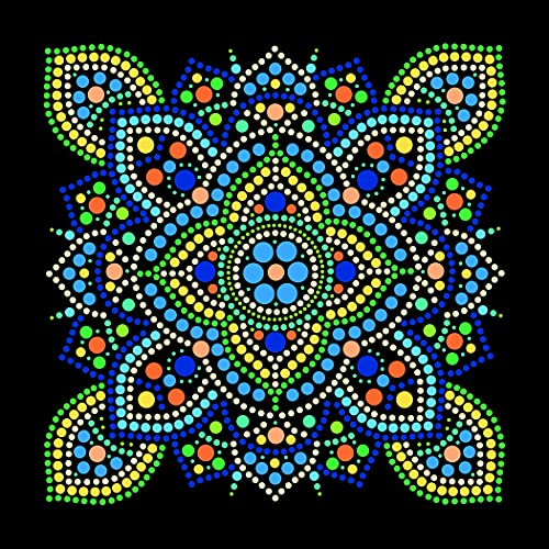 Plaid Traditional Mandala Modern Dot Kit, 14" x 14" Paint by Numbers for Adults and Kids, Easy-to-Follow DIY Crafts, Art Supplies with A Textured Finish, 17862