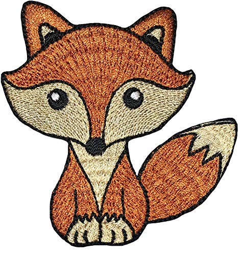 Papapatch Cute Wolf Fox Cartoon DIY Sewing on Iron on Embroidered Applique Patch - Brown (IRON-CUTE-FOX-BROWN)