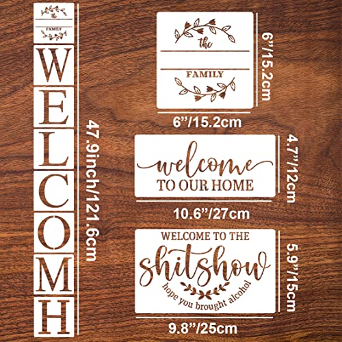 Welcome Stencils for Painting on Wood Farmhouse Stencils for Painting Plastic Welcome Stencil Letter Word Painting Stencils for Wall Wood Porch Sign