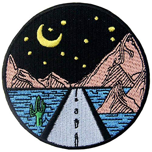 Long Way Under Starry Night Explore Outdoor Patch Embroidered Badge Iron On Sew On Emblem
