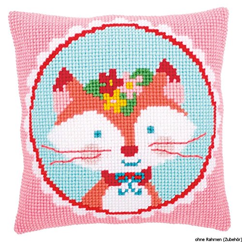 Vervaco PN-0155351 Laughing Fox Cushion Cross Stitch Kit, 16" by 16", Multicolor