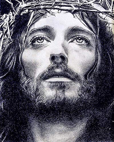 Jesus Diamond Painting by Numbers - pigpigboss 5D Full Diamond Painting Kits Religious Jesus Diamond Painting Dots Kit Arts Crafts Home Decor Gift (11.8 x 15.7 inches)