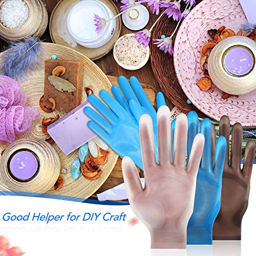 3 Pairs Reusable Safe Silicone Gloves for Resin Casting Projects Waterproof Silicone Gloves Finger Protectors for DIY Crafts Mitten Crystal Epoxy Casting Gloves (White, Black, Blue)