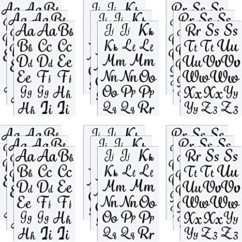 18 Sheet Iron Letters Iron on Letters Cursive Heat Transfer Letters for T Shirts Clothing Stockings Printing Craft Decoration (Black)