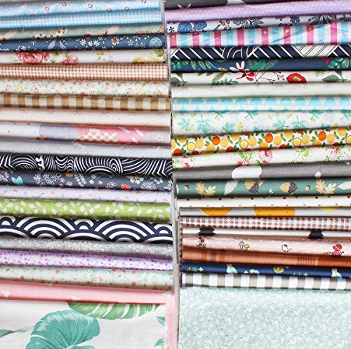 Precut Fabrics for Quilting no Repeat Design Printed Floral Cotton Fabric for Patchwork Squares Bundles for Craft DIY /45pcs 10" x 10“