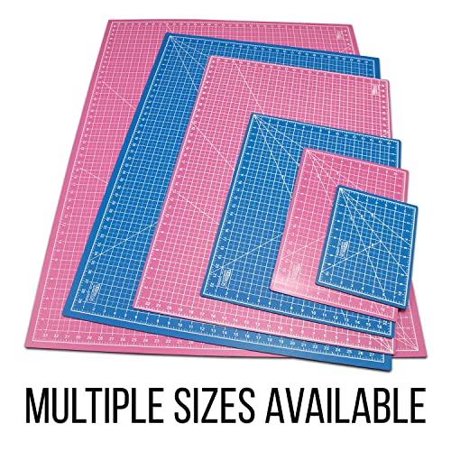 U.S. Art Supply - Pack of 2 - 18" x 24" PINK/BLUE Professional Self Healing 5-Ply Double Sided Durable Non-Slip PVC Cutting Mat Great for Scrapbooking, Quilting, Sewing, Arts & Crafts