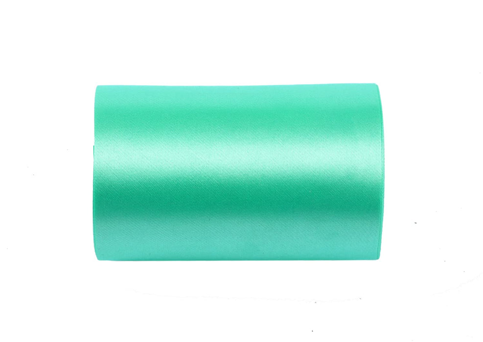 YYCRAFT 4 Inch Wide Satin Ribbon Satin Fabric Spool for Grand Opening Cutting Ceremony Wedding Birthday Party Decoration Gift Craft (22 Yards,Mint)