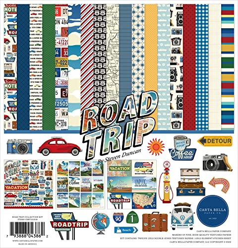 Echo Park Paper Road Trip Collection Kit, Multicolored