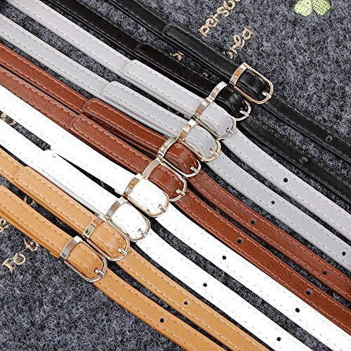 RAYNAG Adjustable Purse Strap Replacement Leather Handbag Shoulder Strap Replacement with Silver Metal Swivel Hooks, Black
