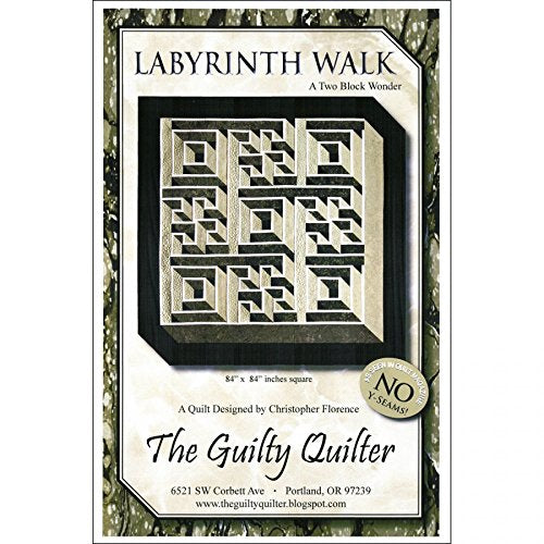 Labyrinth Walk, A Two Block Wonder, QUILT PATTERN PTN 2122, NO Y-Seams, 76 by 76 inches