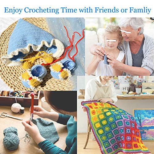 Mdoker Extra Long Crochet Hooks,Ergonomic Grip Soft Handles for Handmade DIY Crocheting,Size C/2(2.75MM)