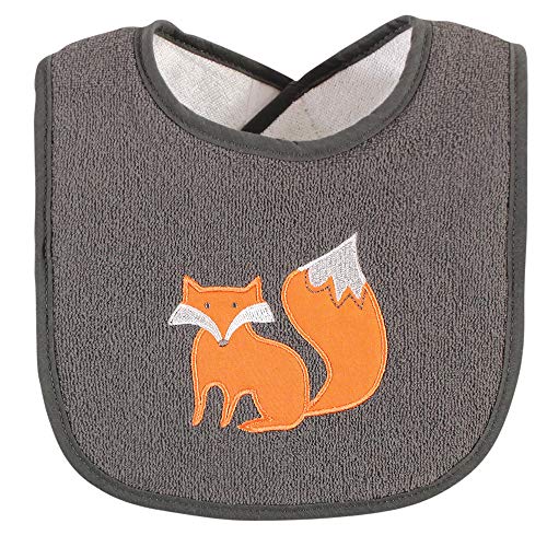 Hudson Baby Unisex Baby Cotton Terry Drooler Bibs with Fiber Filling, Boy Woodland, One Size