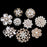 eGlomart Lot 9pcs Rose Gold-Tone Rhinestone brooches, Big Pearl Crystal Wedding Bouquet kit Set