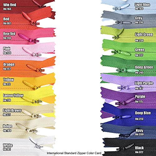 Renashed 45pcs 21.5 Inch Mix Nylon Invisible Zippers for Tailor Sewer Sewing Craft Crafter's Special 20 Colors (Mix Color)