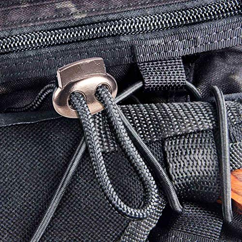 PH PandaHall 24pcs 12 Styles Alloy Toggle Stoppers, Single/Double Hole Spring Loaded Stop Sliding Cord Fastener Locks Buttons for Backpacks Shoelace Replacement Antique Bronze Gunmetal