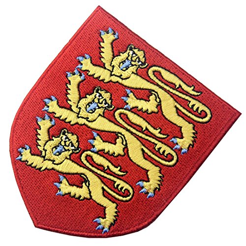 England Royal Coat of Arms Embroidered Emblem British Lion Shield Iron On Sew On Patch