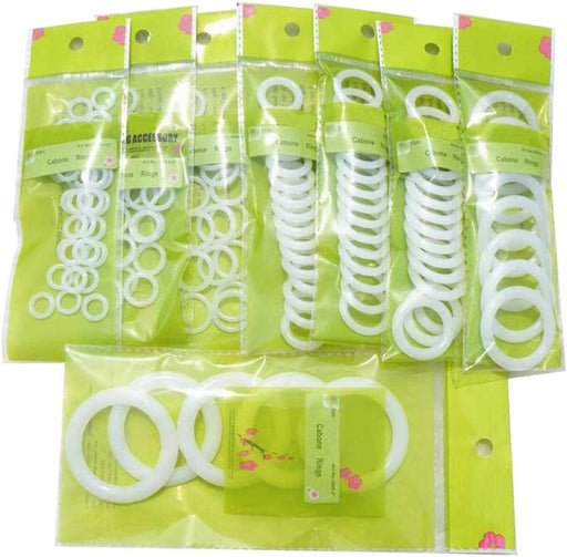 OrangeTag 123pcs (8 Size Mixed) Plastic O Rings DIY Crochet Ring Circle Hook Craft Tool Accessory for Handbag Car Seat Manual Handbag