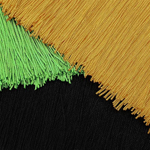6 Rolls/12 Yards Fringe Trim Lace Polyester Tassel Trim Multi-Colored Fringe Tassel Trim Lace Trim Ribbon for Home Accessory DIY Sewing Crafts Clothing Curtains Decor (Bright Color, 4 Inch)