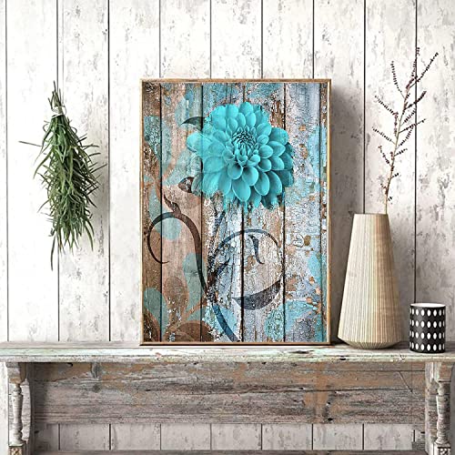 Rustic Flower Diamond Painting Kits for Adults - Farmhouse 5D Diamond Art Kits for Adults Beginner, DIY Full Drill Diamond Dots Paintings with Diamonds Gem Art and Crafts for Adults Home Wall Decor