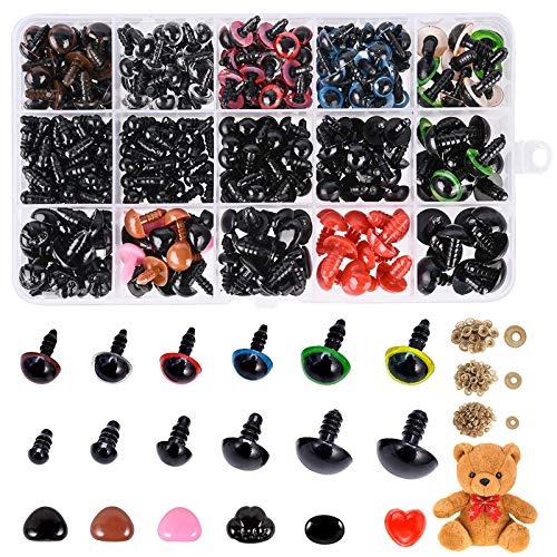 Safety Eyes and Noses, 792PCS Colorful Safety Eyes for Amigurumi with Washers for Crafts/Crochet/Stuffed Animals