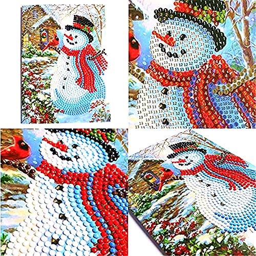 Huacan 8 Pack Diamond Painting Kits for Adults Christmas Cards Diamond Art for Beginner Paint with Diamonds Greeting Cards 5D DIY Gem Painting Crafts Gift for Holiday, Friends and Family