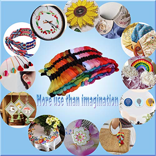 122 skeins Embroidery Floss - Embroidery Thread - Friendship Bracelet String with Free Set of 30 pcs Floss bobbins for Cross Stitch, Hand Embroidery, String Art