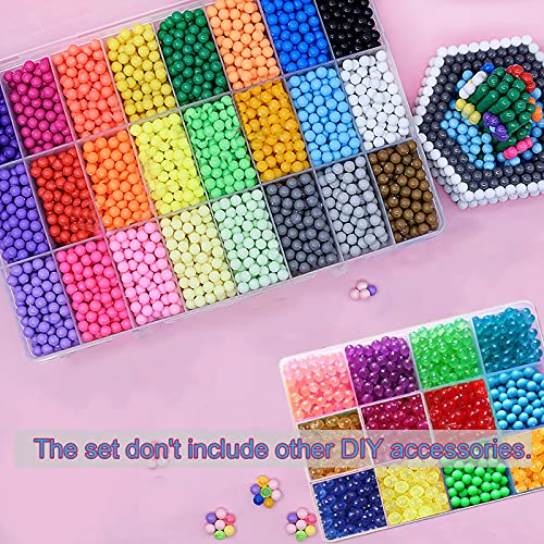 Water Fuse Beads Kit 5mm 36 Colors 8500 Beads Creative Refill Set Magic Water Sticky Beads DIY Art Crafts Toys for Kids Beginners (36 Colors 8500 Beads)