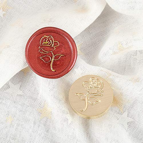 Yoption The Rose Wax Seal Stamp, Vintage Sealing Stamp Decorating on Wedding Invitations, Valentine Cards, Envelopes, Wine Packages (The Rose #5)