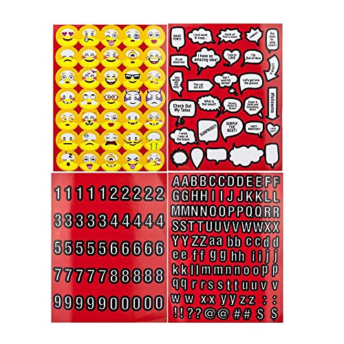 Itoya Polyproplene Art Storage/Display Books 8.5" x 11" | 60 Pages/120 Views | Scrapbooking Stickers 4 Pages of Emojis, Quotes, Letters & Numbers