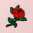 Red Rose Embroidered Badge Iron On Sew On Patch