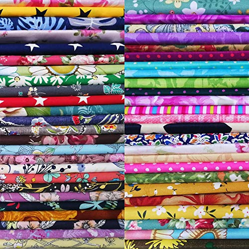 50 PCS 100% Cotton Fabric Bundles for Quilting Sewing DIY & Quilt Beginners, Quilting Supplies Fabric Squares (50 PCS 12" x 12")