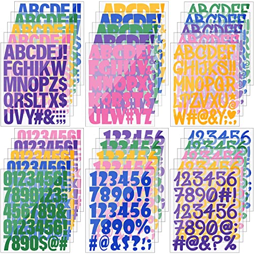 30 Sheets 2 Inch Small Iron On Numbers for Clothing Heat Transfer Vinyl Iron On Letters Patches Kit Alphabets Iron On Letters for Clothing DIY Letters Iron On Transfers for Fabric (Simple Colors)